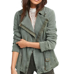 Anthropologie Army Green Belted Moto Jacket Sz S
